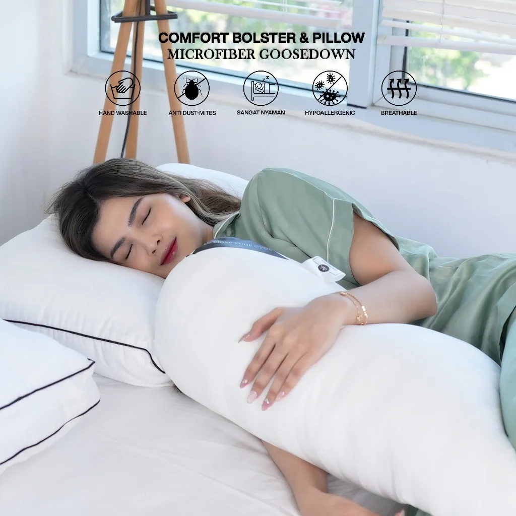 Paket Bundling Bantal & Guling - Microfiber Bulu Angsa Sintetis