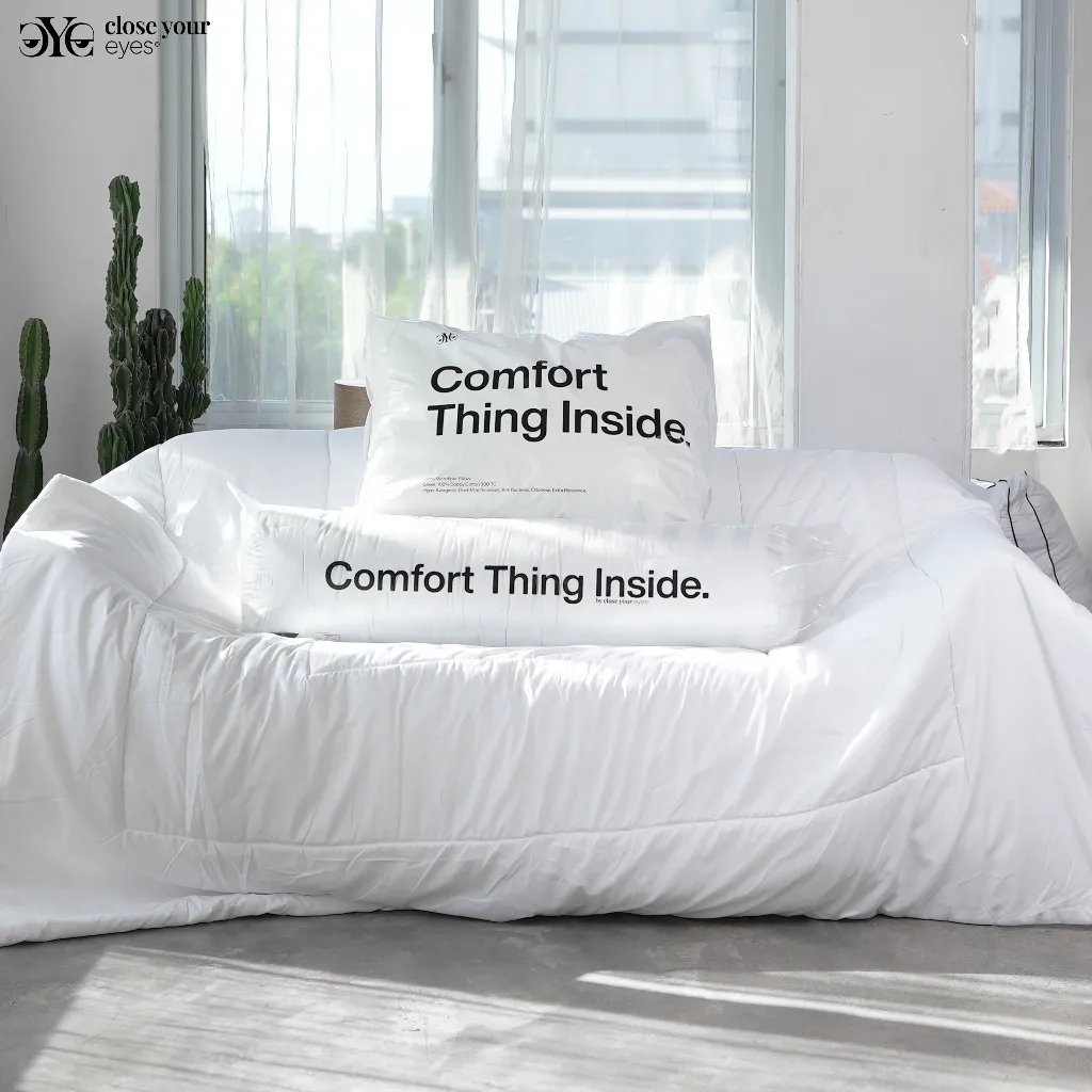 Paket Bundling Bantal & Guling - Microfiber Bulu Angsa Sintetis