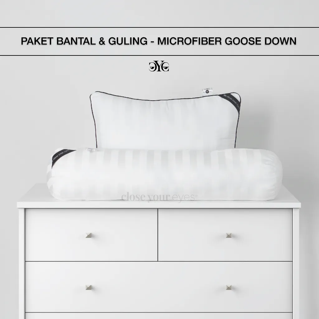 Paket Bundling Bantal & Guling - Microfiber Bulu Angsa Sintetis